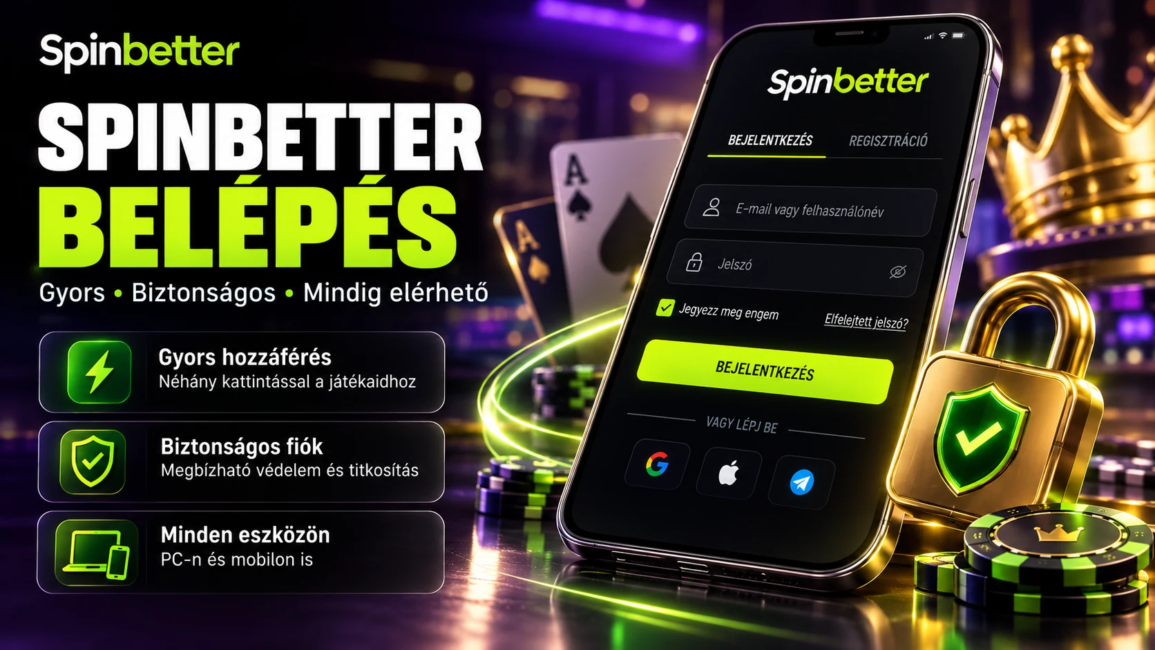 SpinBetter belépés: így jut be a fiókjába
